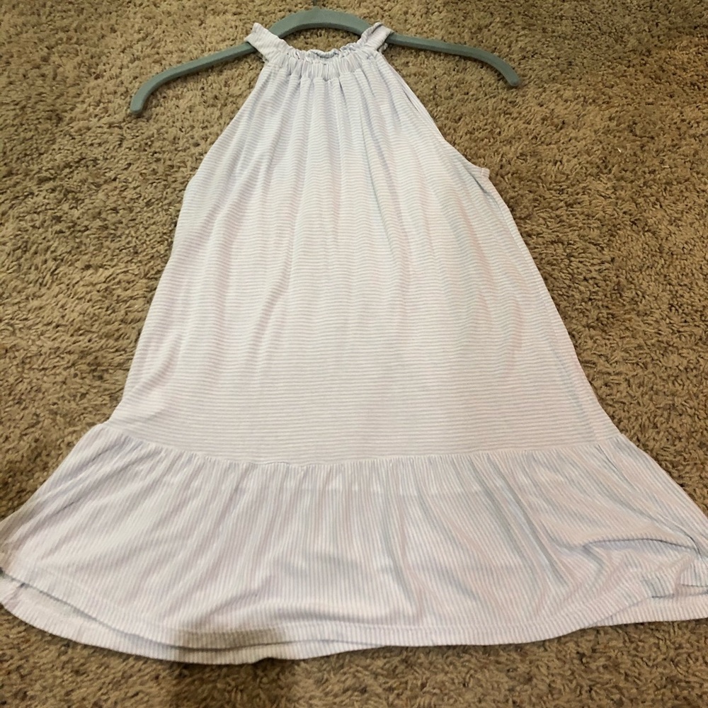 LOFT Blue Stripe High Neck Top XXSP